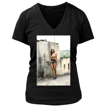 Emma Frain Women's Deep V-Neck TShirt