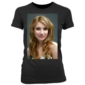 Emma Roberts Women's Junior Cut Crewneck T-Shirt