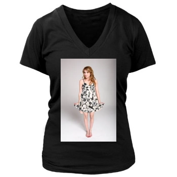 Emma Roberts Women's Deep V-Neck TShirt