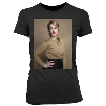 Emma Roberts Women's Junior Cut Crewneck T-Shirt