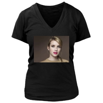 Emma Roberts Women's Deep V-Neck TShirt