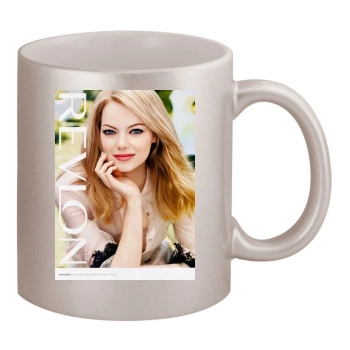 Emma Stone 11oz Metallic Silver Mug