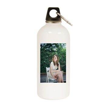 Emmy Rossum White Water Bottle With Carabiner