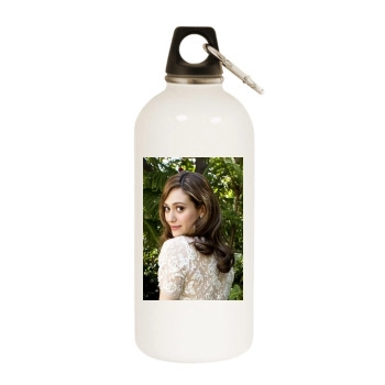 Emmy Rossum White Water Bottle With Carabiner