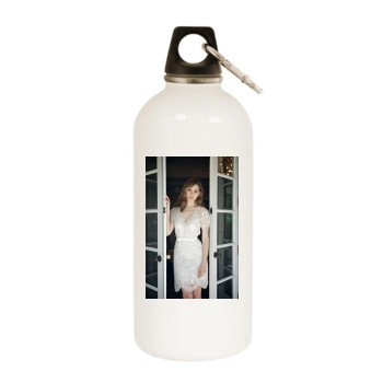 Emmy Rossum White Water Bottle With Carabiner