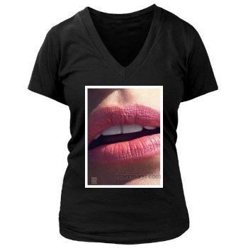 Eva Mendes Women's Deep V-Neck TShirt