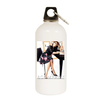 Eva Mendes White Water Bottle With Carabiner