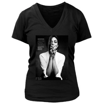 Eva Mendes Women's Deep V-Neck TShirt