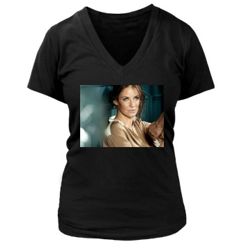 Evangeline Lilly Women's Deep V-Neck TShirt