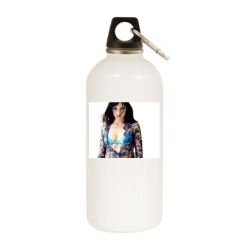 Famke Janssen White Water Bottle With Carabiner