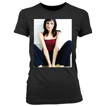 Famke Janssen Women's Junior Cut Crewneck T-Shirt