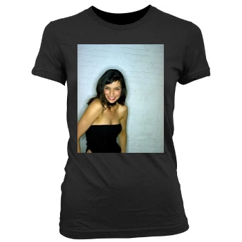 Famke Janssen Women's Junior Cut Crewneck T-Shirt