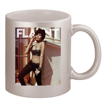 Freida Pinto 11oz Metallic Silver Mug