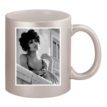 Freida Pinto 11oz Metallic Silver Mug