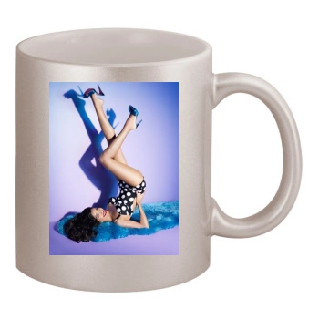 Freida Pinto 11oz Metallic Silver Mug