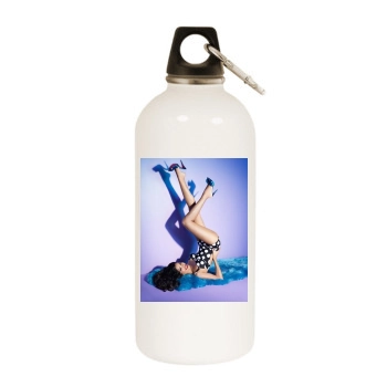 Freida Pinto White Water Bottle With Carabiner