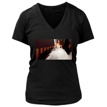 Irina Shayk Women's Deep V-Neck TShirt