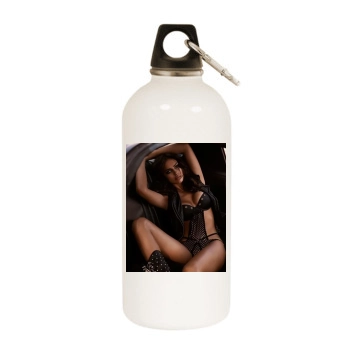 Irina Shayk White Water Bottle With Carabiner