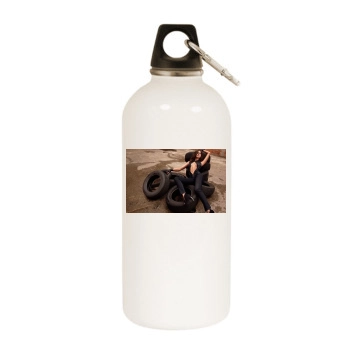 Irina Shayk White Water Bottle With Carabiner