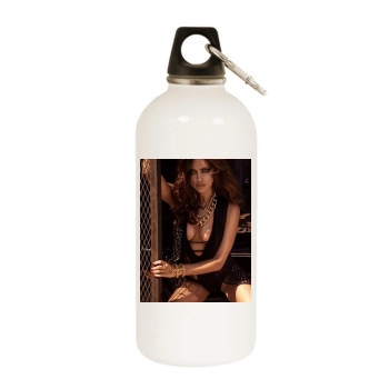 Irina Shayk White Water Bottle With Carabiner