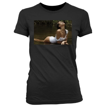 Irina Shayk Women's Junior Cut Crewneck T-Shirt