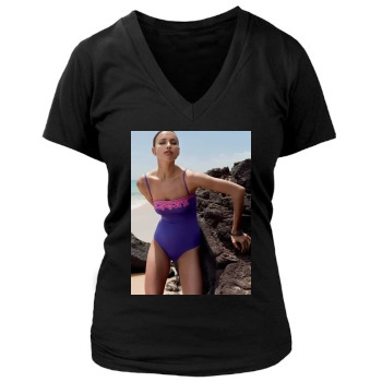 Irina Shayk Women's Deep V-Neck TShirt