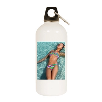 Irina Shayk White Water Bottle With Carabiner