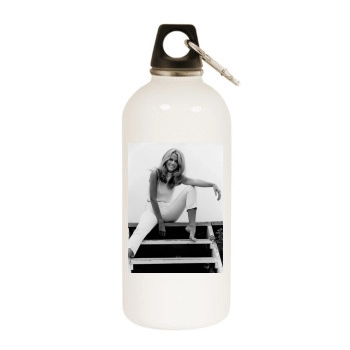 Jane Fonda White Water Bottle With Carabiner