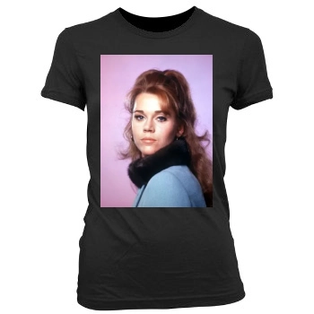 Jane Fonda Women's Junior Cut Crewneck T-Shirt