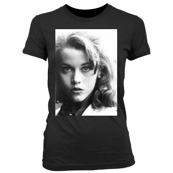 Jane Fonda Women's Junior Cut Crewneck T-Shirt