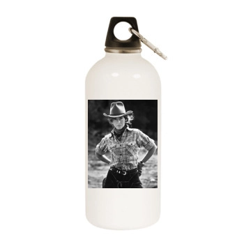 Jane Fonda White Water Bottle With Carabiner