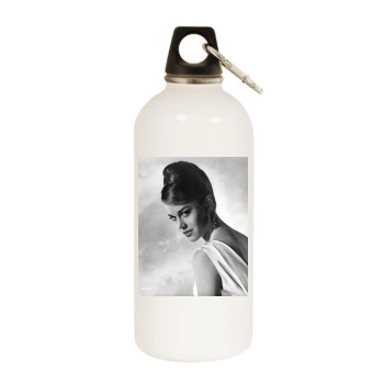 Jane Fonda White Water Bottle With Carabiner