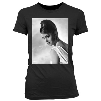 Jane Fonda Women's Junior Cut Crewneck T-Shirt