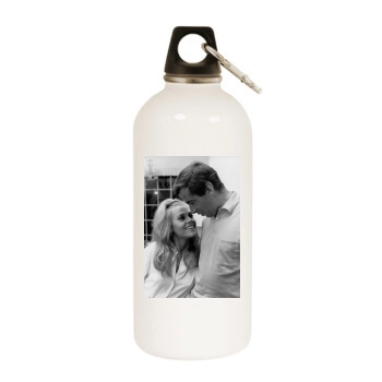 Jane Fonda White Water Bottle With Carabiner