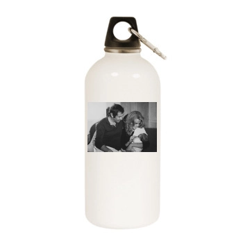 Jane Fonda White Water Bottle With Carabiner