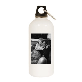 Jane Fonda White Water Bottle With Carabiner