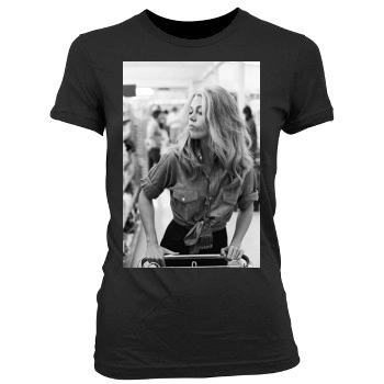 Jane Fonda Women's Junior Cut Crewneck T-Shirt