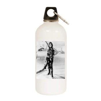 Jane Fonda White Water Bottle With Carabiner