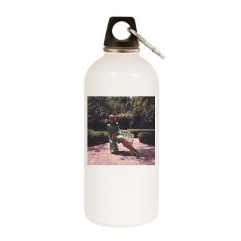 Jane Fonda White Water Bottle With Carabiner