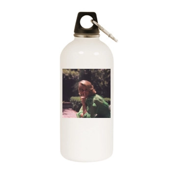 Jane Fonda White Water Bottle With Carabiner