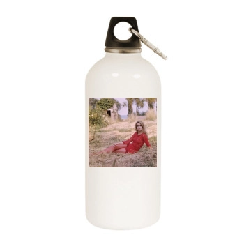 Jane Fonda White Water Bottle With Carabiner