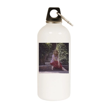 Jane Fonda White Water Bottle With Carabiner