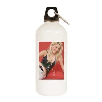 Jeanette Biedermann White Water Bottle With Carabiner