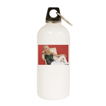 Jeanette Biedermann White Water Bottle With Carabiner