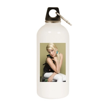 Jeanette Biedermann White Water Bottle With Carabiner