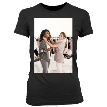 Jennifer Lopez Women's Junior Cut Crewneck T-Shirt