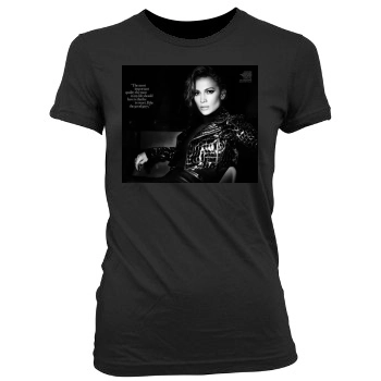 Jennifer Lopez Women's Junior Cut Crewneck T-Shirt