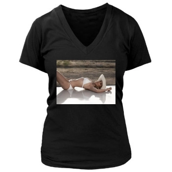 Jennifer Lopez Women's Deep V-Neck TShirt