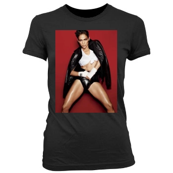 Jennifer Lopez Women's Junior Cut Crewneck T-Shirt