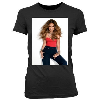 Jennifer Lopez Women's Junior Cut Crewneck T-Shirt